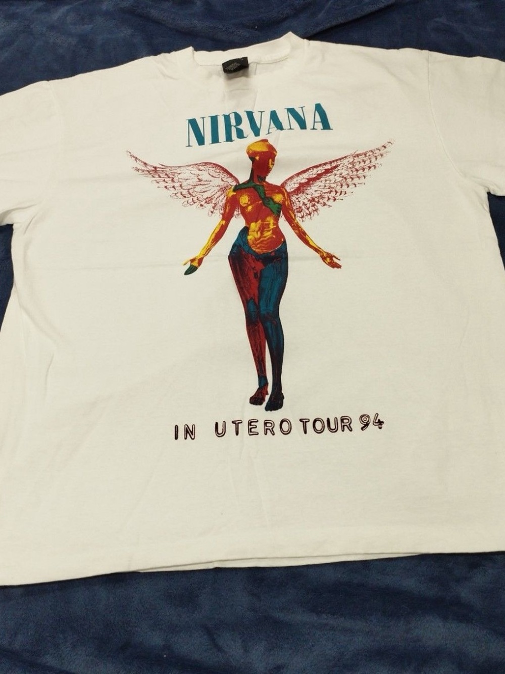 NIRVANA White Multicolor 'In Utero Tour 94' Graphic Tee